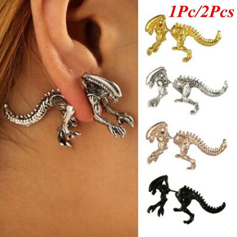 SUBEI 1PC/2PCs Brincos De Dinossauro Presentes Monstro Dragão Punk