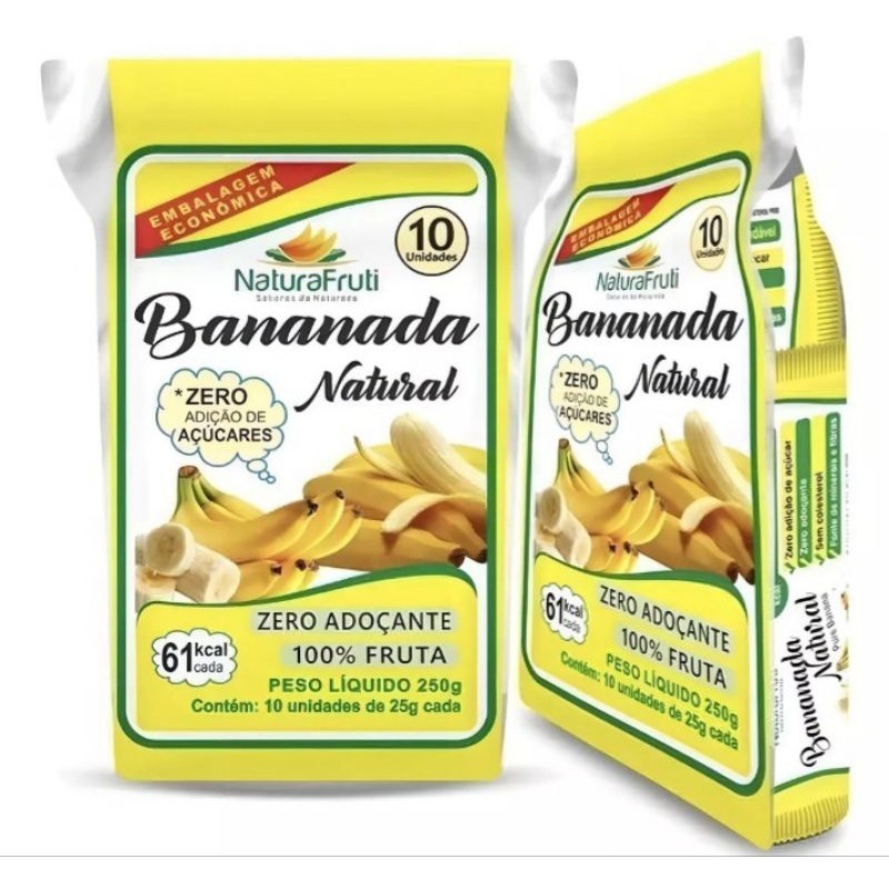 Bananada Naturafruti Sem Açúcar com 8 Tabletes - Polpa da Fruta