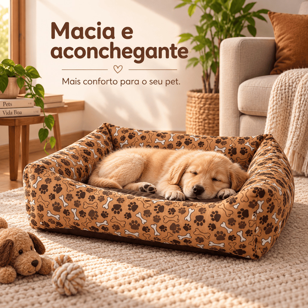 Cama Pet Caminha para Cachorro e Gato Macia Confortável Quadrada Lavavel Quentinha 40x40 60x60 Gorgurinho — imagem 2 de 2