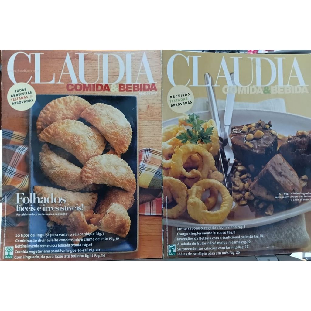 Revista Claudia Comida E Bebida Abril 2010 e Setembro 2008 de Revista 8174181