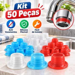 Kit 50 Peças Veda Rosca De Silicone À Prova De Vazamentos Na Torneira Anti-Gotas Atualizada-Tampão