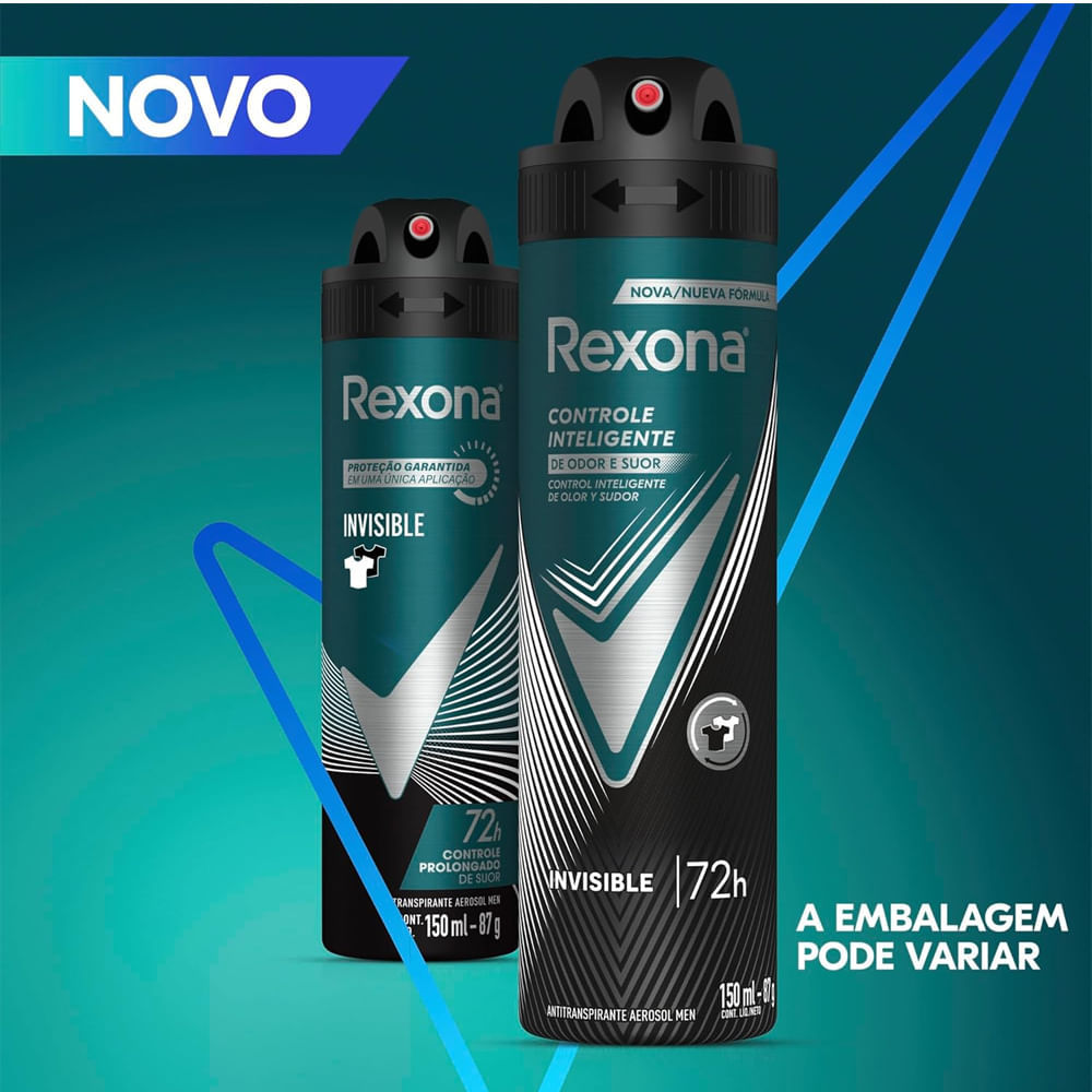 Kit Desodorante Aerosol Rexona Invisible Men 150ml - 5 Unidades · foto 2