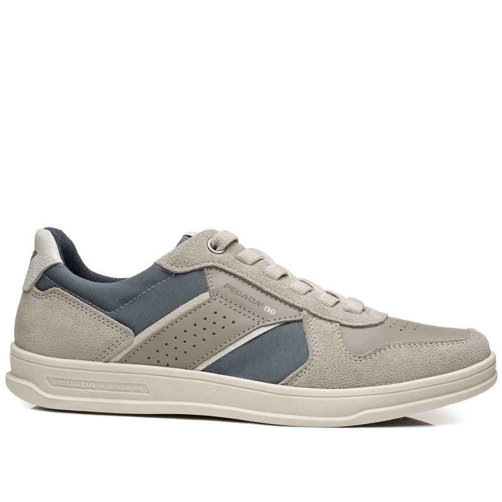Tênis Casual Pegada Masculino em Couro Latte 113601-03