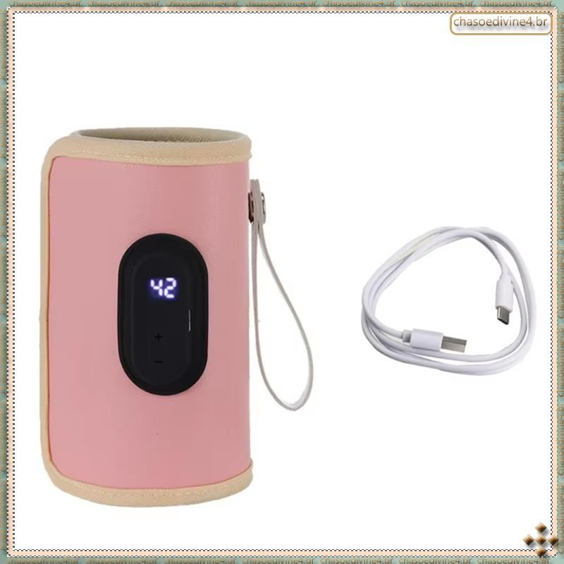 [Ykr] Aquecedor De Mamadeiras Leite Para Viagens Ao Ar Livre Acessório Essencial Cuidados Infantis Rosa