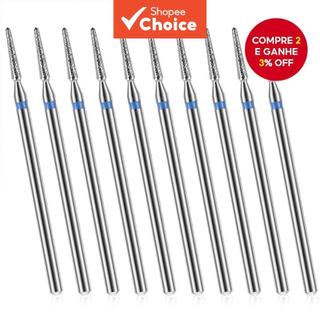 Conjunto de 10 peças de brocas de unha para limpeza de cutícula 3/32 pol. Brocas para cut…