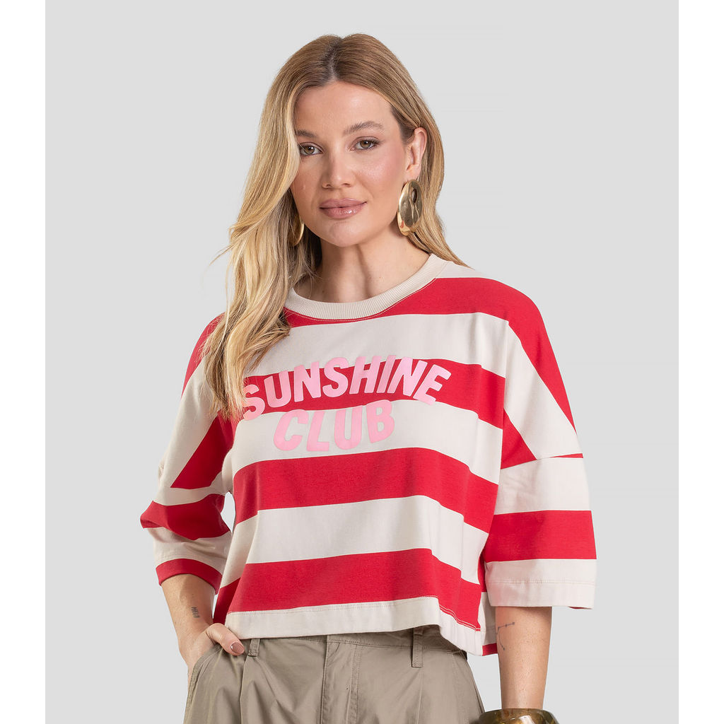 T- Shirt Feminina Cropped Dianna Vermelho