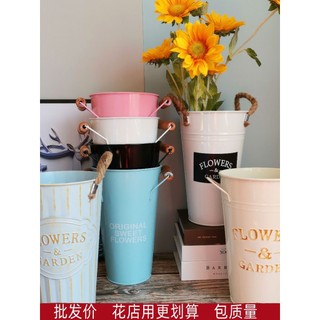 Balde de flores Vaso de flores Tubo de flores de Metal de ferro Balde de flores de ferro retrô Loja de flores Vaso de fl