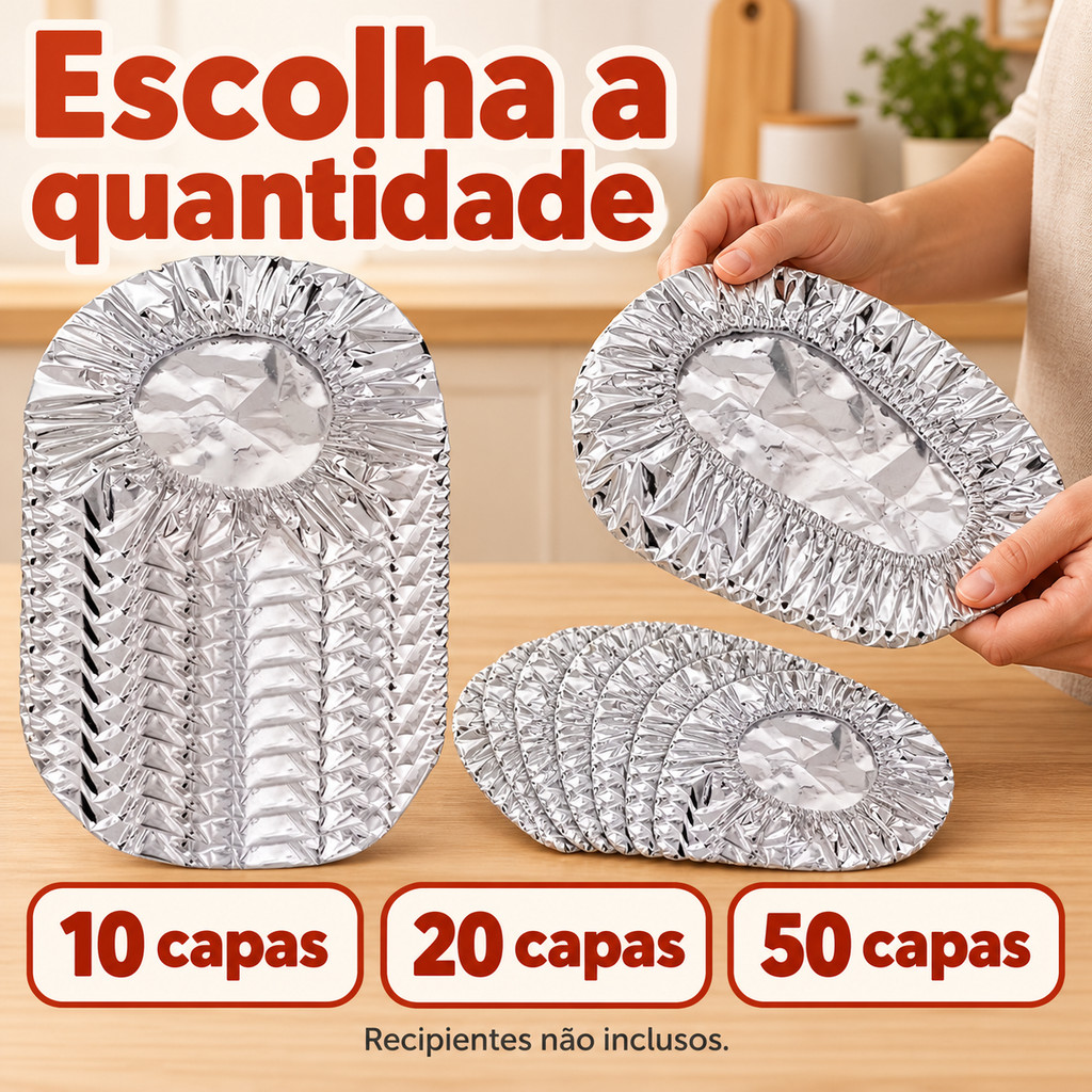 10/20/50 Pçs Capas Reutilizáveis de Alumínio para Alimentos com Elástico para Tigelas Pratos e Recipientes