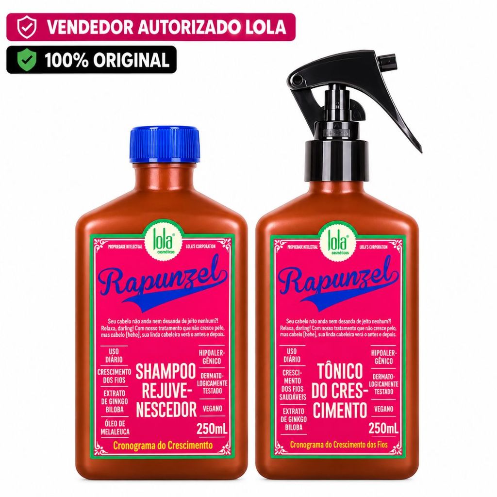 Kit Lola Cosmetics Crescimento Rapunzel - Shampoo e Tônico Capilar De Crescimento