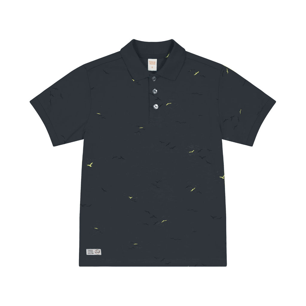 Polo Infantil Em Cotton Trick Nick Cinza