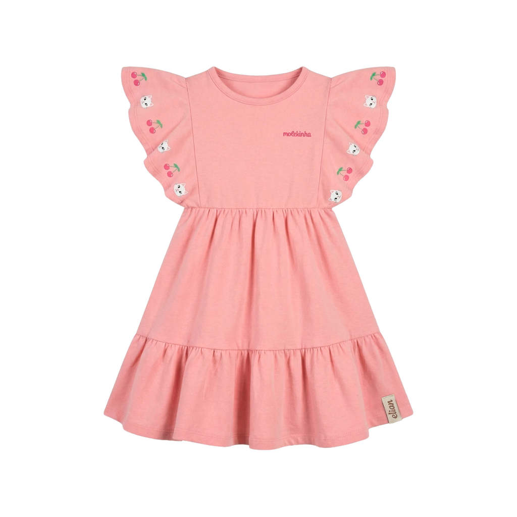 Vestido Infantil Menina Babado Fofinha Elian Rosa