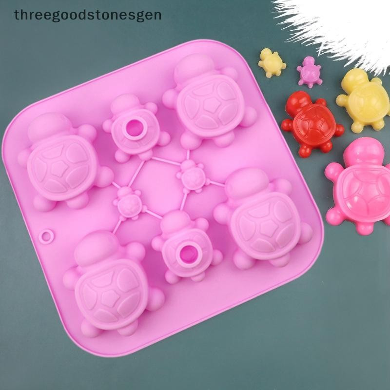 [Trêsgoodstonesgen] Tartaruga de desenho animado, chocolate, doces, pudim, sabonete, cubos de gelo, bandeja, enfeites HG