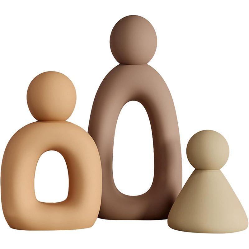 suruim Família Abstrata De 3 Estatuetas Esculturas Modernas Casa Detalhes Decorativos Suporte De TV Decoração Estante Kn