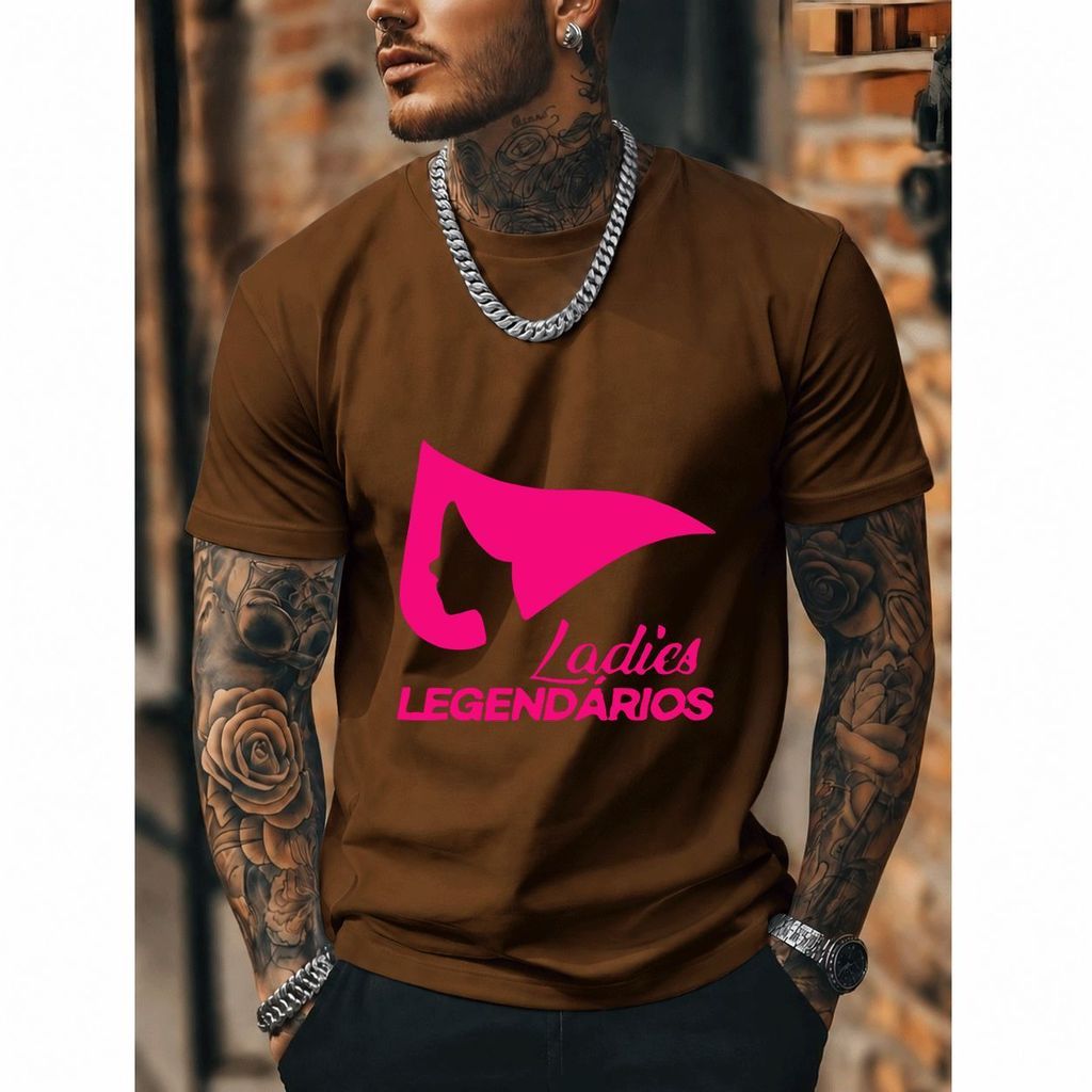 [Premium Algodão Puro]CA Camiseta Feminina Oversized Streetwear, Estampa Ladies Legendários, Puro Algodão, Estilo Casual