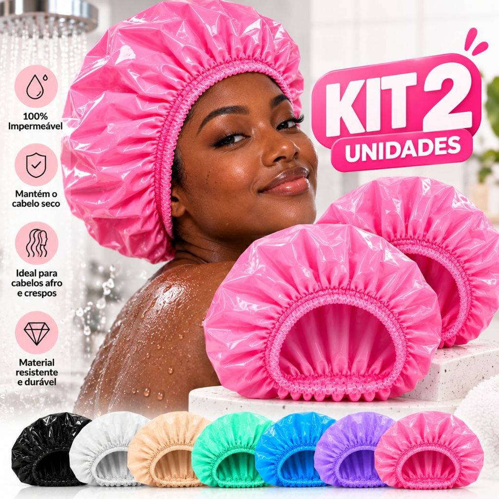 Kit Toucas de Banho Grandes para Cabelo Afro Crespo Cacheado e Volumoso