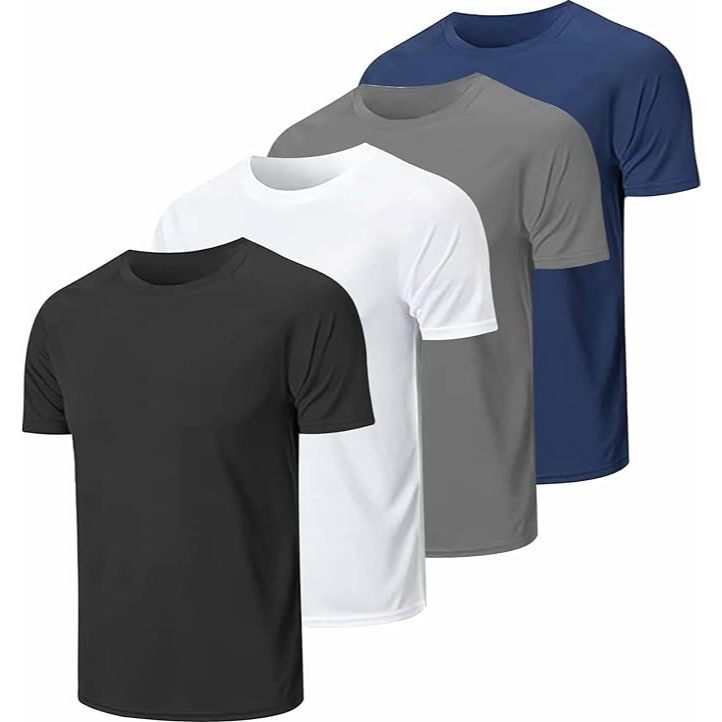 Kit 4 Camisetas Masculinas Esportivas de Academia Treino Corrida Dry FIt 100% Poliéster Proteção UV 50+