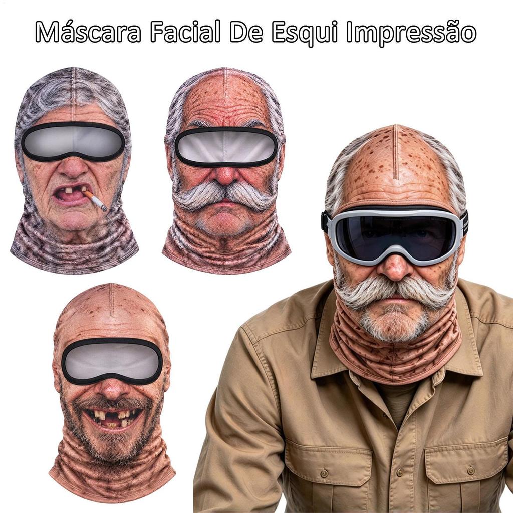 Máscara Facial De Esqui Impressão Digital Engraçado Proteção Solar Pescoço Gaiter Snowboard Festa Para Adultos Homens Mu
