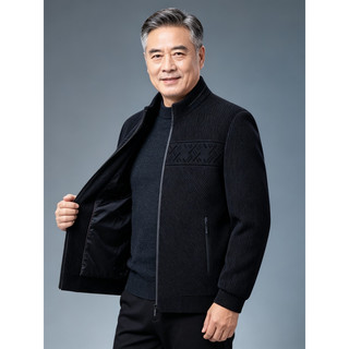 2026 primavera outono novo estilo de meia-idade idosos homens gola alta Chenille jaqueta pai Wear negócios Casual jaquet