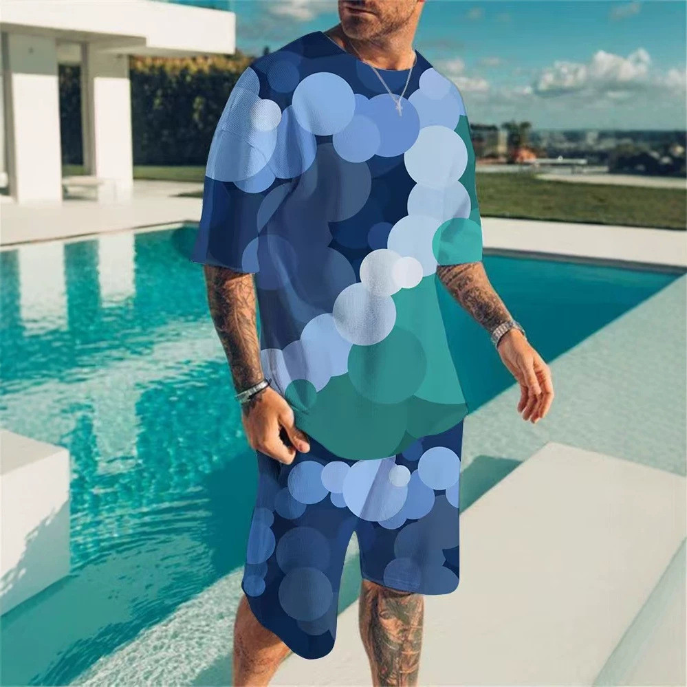 2026 comércio exterior transfronteiriço novo desenho animado 3D impresso camiseta masculina terno esportivo Casual taman