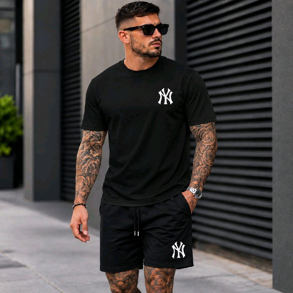 Conjunto Camiseta e Short  Masculino NY Lançamento Grife Camisa de Algodão Premium e Short Tectel