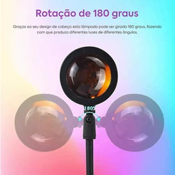 Luminária Por Do Sol Luz Noturna Projetor Led USB Sunset 4 Cores Envio Imediato