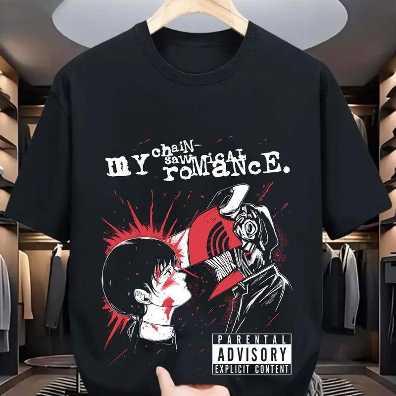Camiseta Unissex Premium De Algodão Preta Com Estampa Anime Chainsaw Man Estilo Urbano Para Uso Casual Passeios E