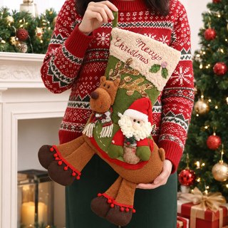 Novo estoque de natal tridimensional Santa Elk presente saco árvore de natal decoração pingente decoração de natal supri