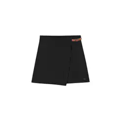 Short Saia Feminino Transpassado Fivela Marialícia Preto