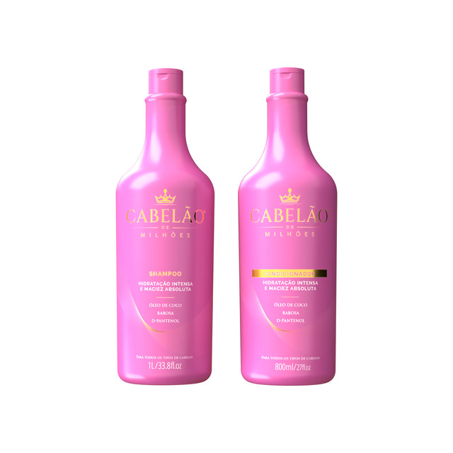Cabelão de Milhões Kit Hidratação Shampoo 1L e Condicionador 800ml