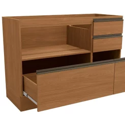 Balcão de Cozinha 1200mm 1 Porta 4 Gavetas de Madeira Marrom/Canela