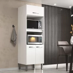 Paneleiro Torre Quente Forno e Microondas Branco Branco