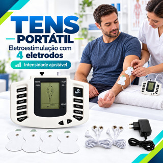 Aparelho Tens Choque Fisioterapia Eletrochoque Eletrodos Portátil Acupuntura