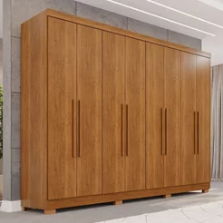 Guarda-Roupa Casal 8 Portas 4 Gavetas com Pés França Espresso Móveis Cinamomo Cinamomo