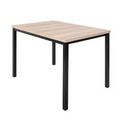 Mesa Tubo 4 Lugares 110x78cm Tampo MDP Mega Preto/Carvalho Montreal Preto/carvalho Montreal