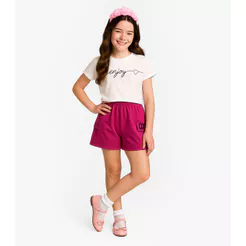 Conjunto Infantil Blusa Com Shorts Rovi Kids Bege