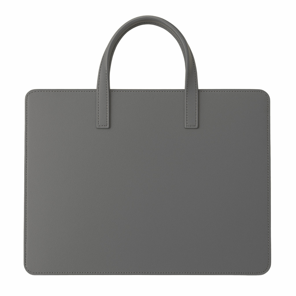 Sacola com Alça Pasta Maleta Para Notebook Couro Cinza