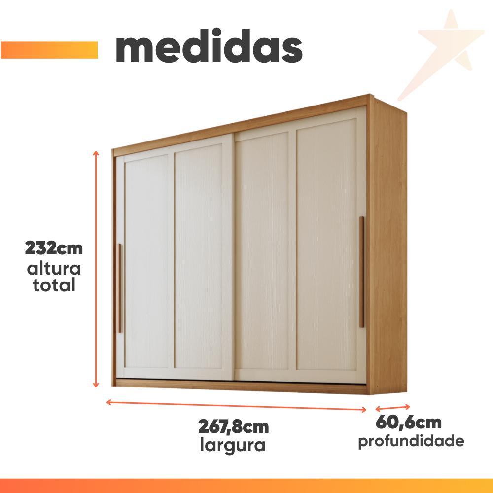 Guarda Roupas Casal 2 Portas de Correr 6 Gavetas Firenze · foto 2