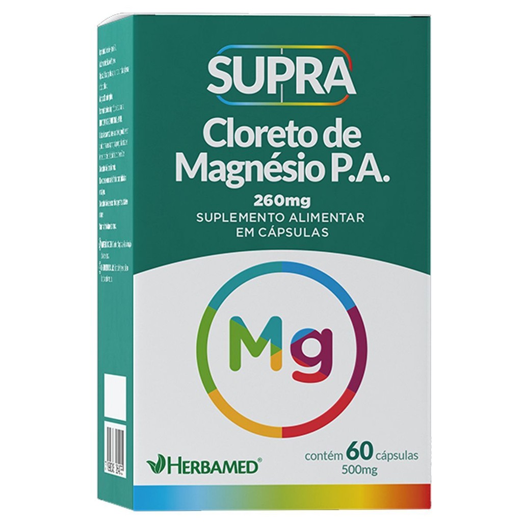 Supra Cloreto de Magnésio P.A. - 500mg 60 Cápsulas - Herbamed em Oferta na Shopee