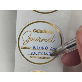 250 Etiqueta Geladinho Gourmet Sacolé Adesivo Vinil 4Cm Personalizavel Sabobee e Validade NÃO RASGA em Oferta na Shopee