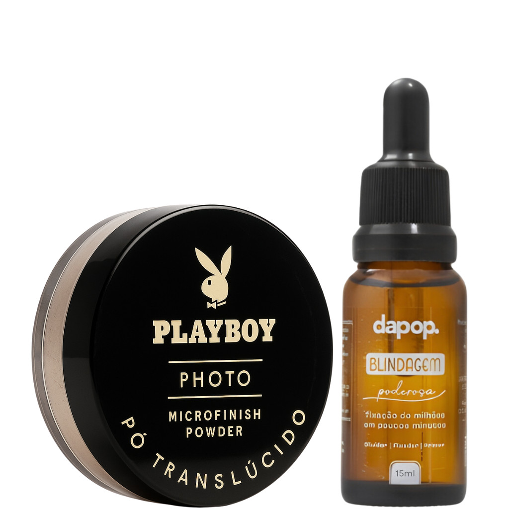 Kit Blindagem Poderosa 3x1 15ml - Dapop + Pó Translucido Photo Microfinish Powder - Playboy
