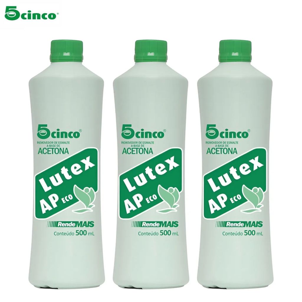 Kit c/ 3 Acetonas Removedor de Esmalte Lutex 500ml -O Melhor