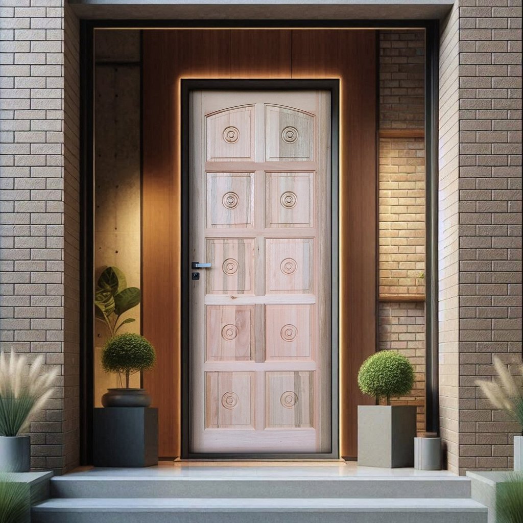 Folha de Porta de Madeira Torneada Eucalipto 210x82cm Uniportas em Oferta na Shopee