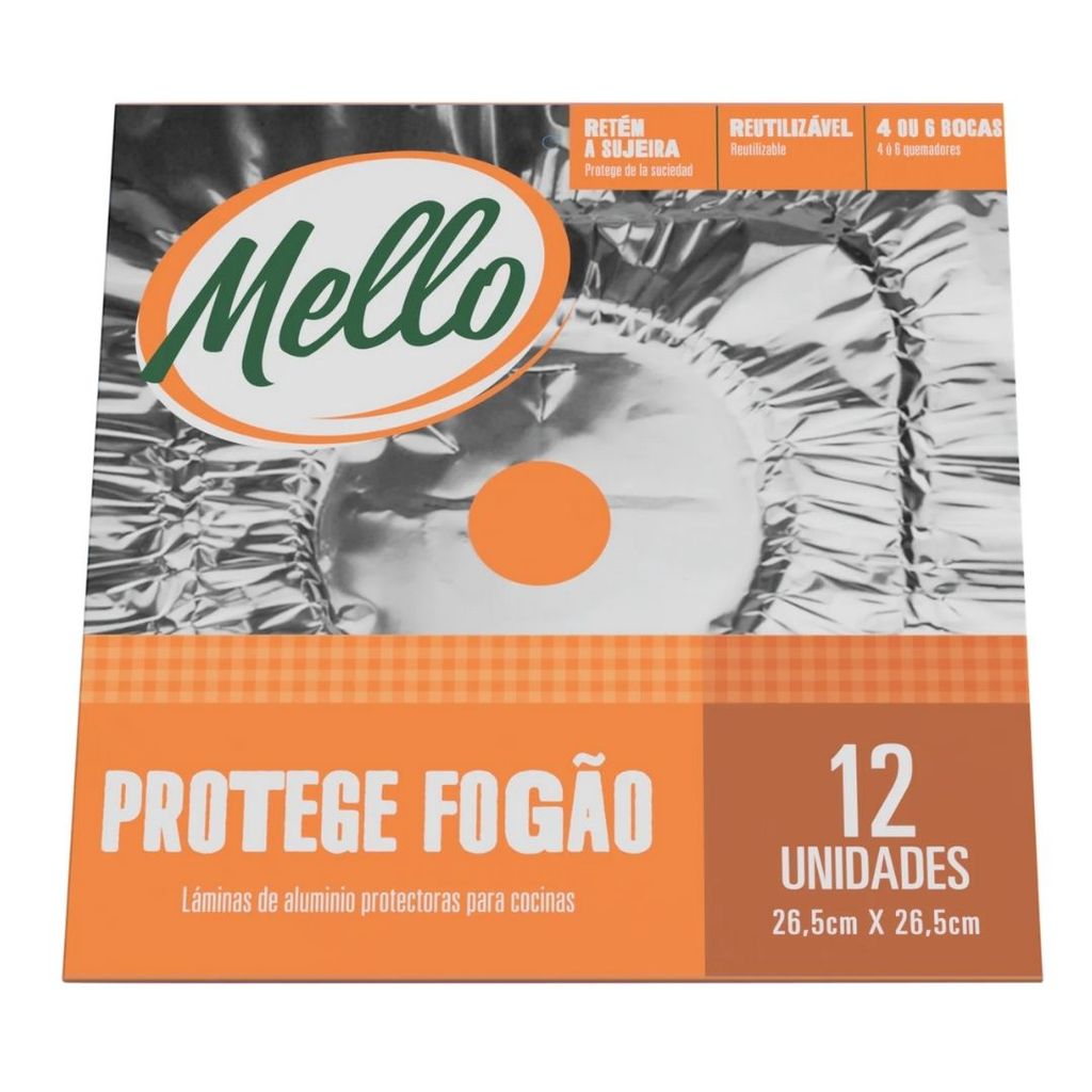 Protetor de Alumínio Para Fogão Com 12 Lâminas Reutilizáveis