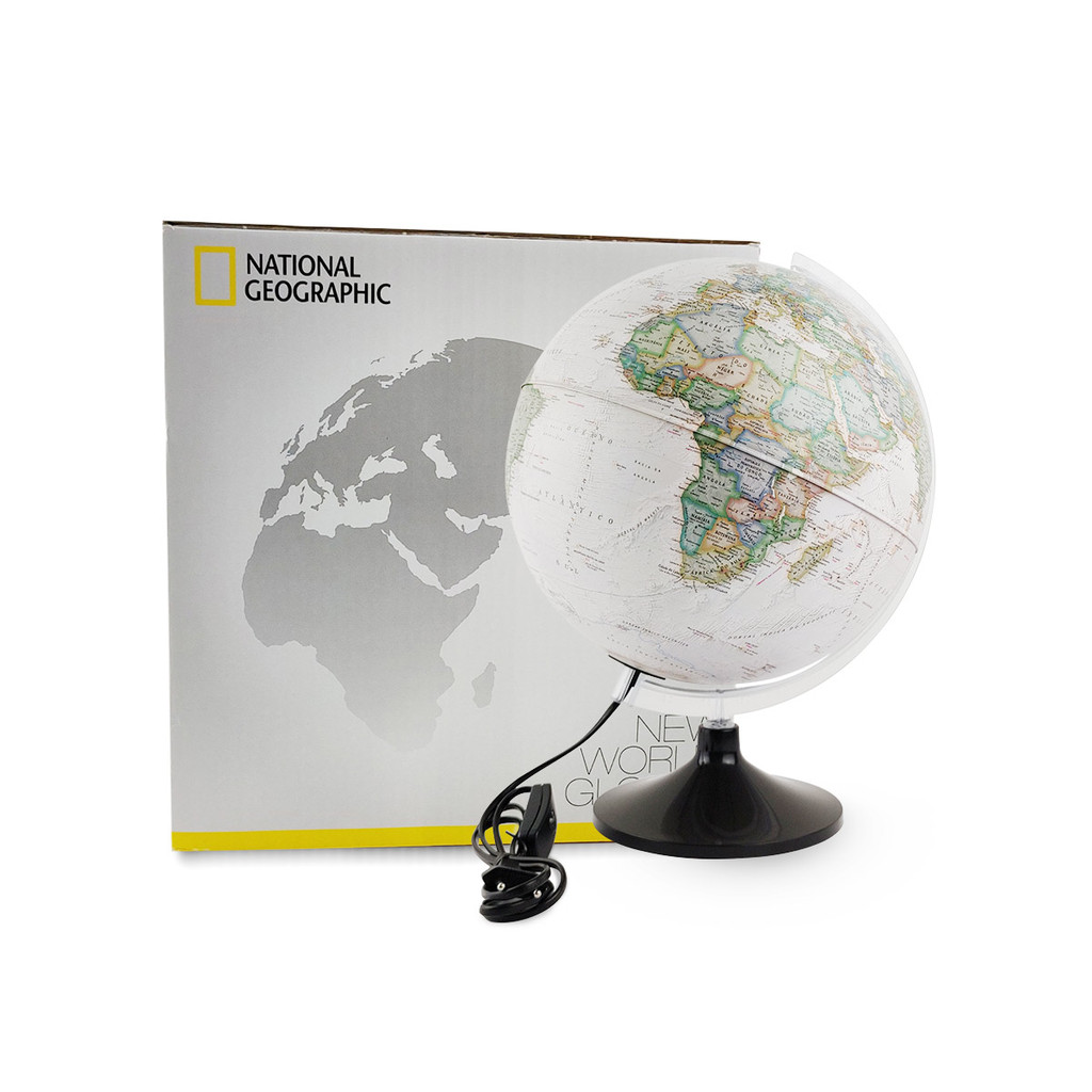 Globo Terrestre Decorativo Iluminado Carbon Executive 30CM National Geographic Tecnodidattica