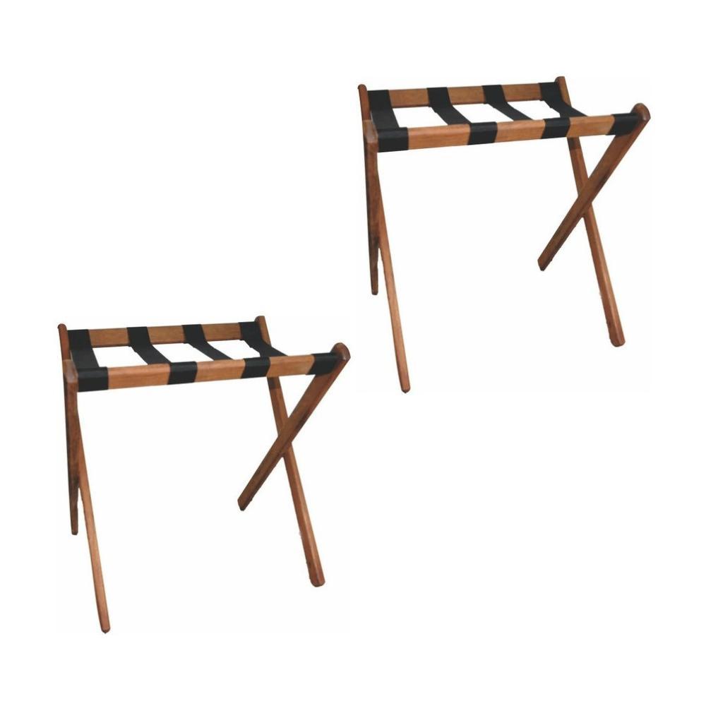 Kit 02 Suporte De Malas Para Hotel Pousada Dobrável Madeira em Oferta na Shopee