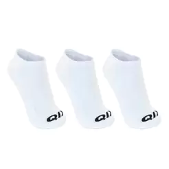 Kit com 3 Meias Cano Invisível QIX Internacional Original 100% Algodão Curta Branca Preta Cinza