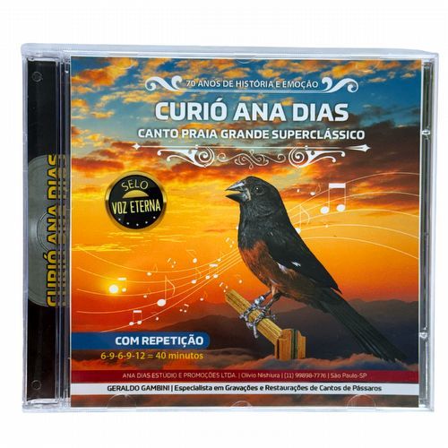 CD Curió Ana Dias - Praia Grande Superclássico - Selo Voz Eterna - Com Repetição