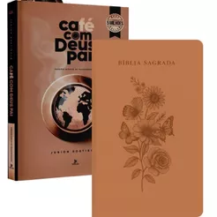 Café com Deus Pai | Porções Diárias de Transformação + Bíblia Sagrada NVT Terracota Floral