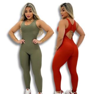 Macacão Leg Feminino De Academia Longo Fitness Liso em Oferta na Shopee