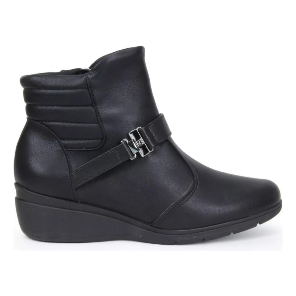 Bota Piccadilly Maxi Anabela Cano Curto Feminina Conforto